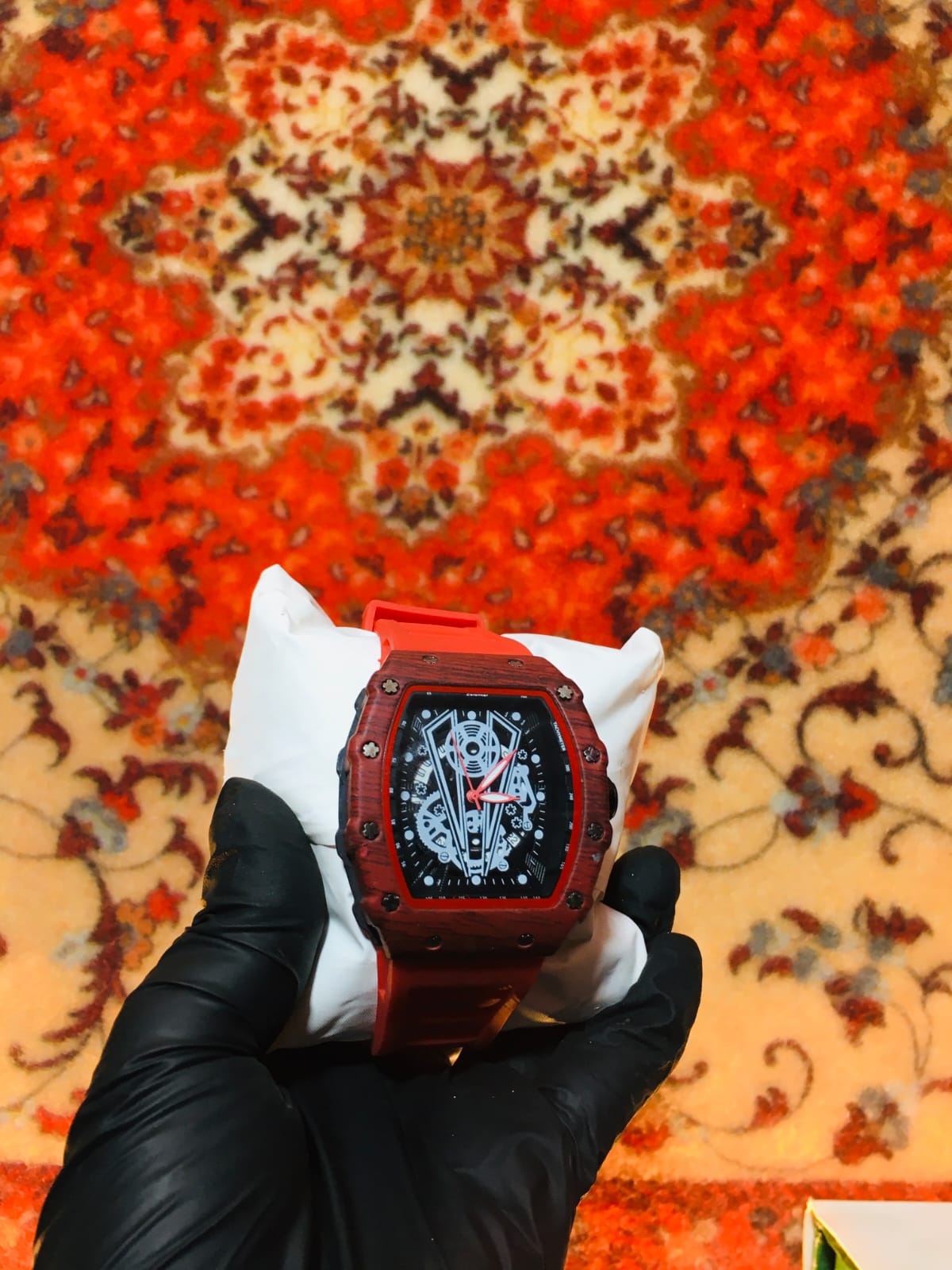 RM30-01 Karan Aujla watch 🔥 Stainless Steel Frame Silicone Strap Date Working